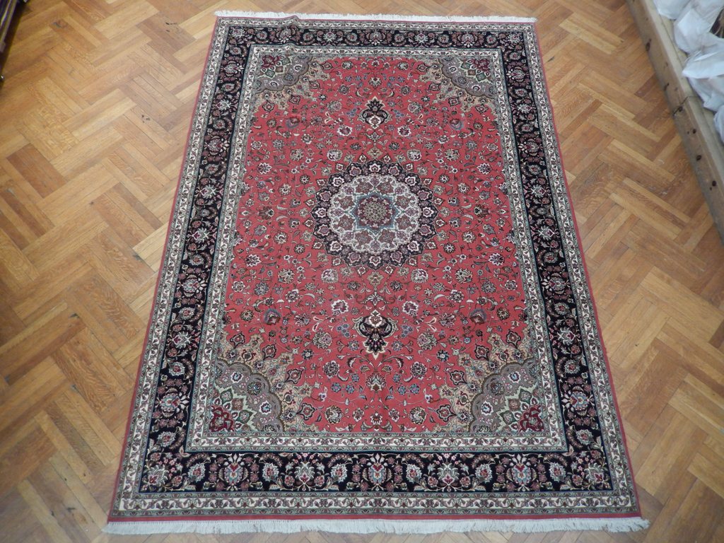 8 x 11.6 Authentic Handmade Iran Tabriz Rug Wool and Silk High Quality 400 KPSI #PIX-21880