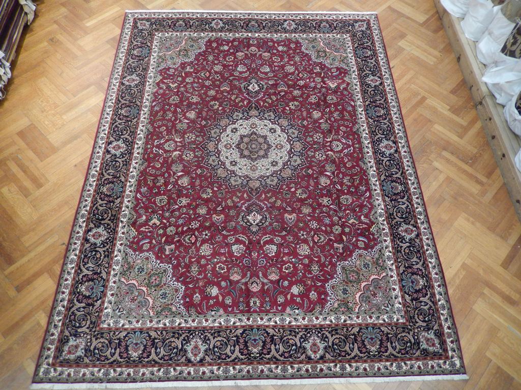 9.8 x 12.10 High Quality Authentic Persian Tabriz Rug Handmade Iran Wool and Silk 400 KPSI #PIX-21871