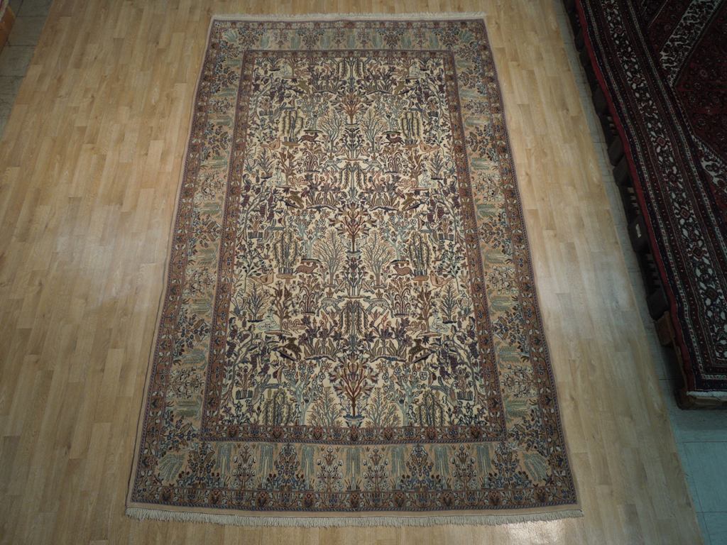 6.9 x 11 Authentic Fine Persian Nain Rug EXOTIC RARE Trees Birds Animals #PIX-18233