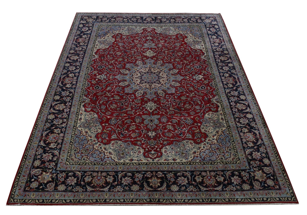 10.8 x 15.1 Authentic Persian Najafabad Esfahan Wool Rug Signed  #B-81110