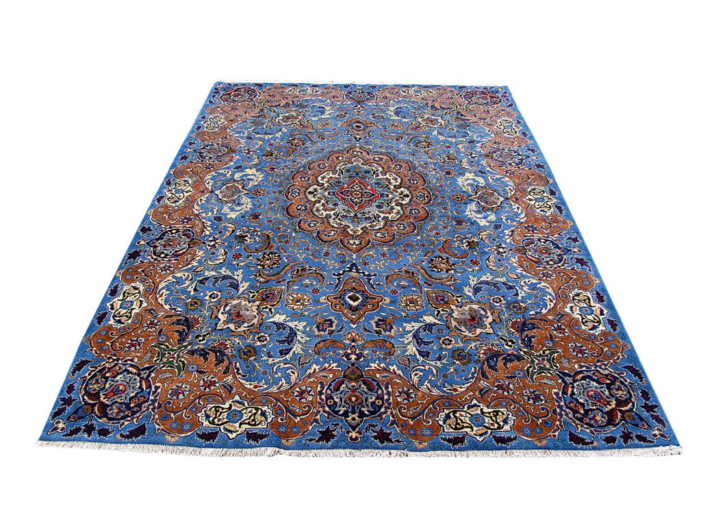 8.1 x 11.2 Persian Kashmar Rug EXOTIC BLUE #B-80716