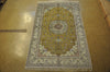 Load image into Gallery viewer, 5 x 8 Hand-Knotted Silk Rug Gold Raised Pile Unique Carpet #PIX-27437