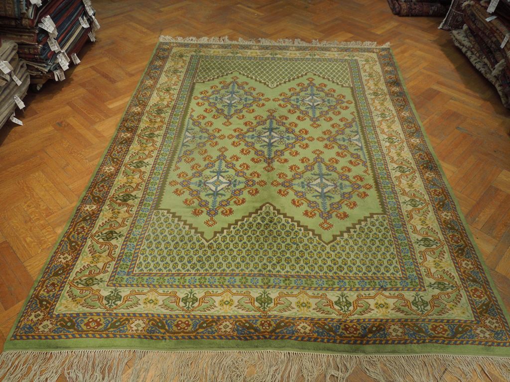8.10 x 11 GREEN Turkish Oushak Rug #PIX-23684