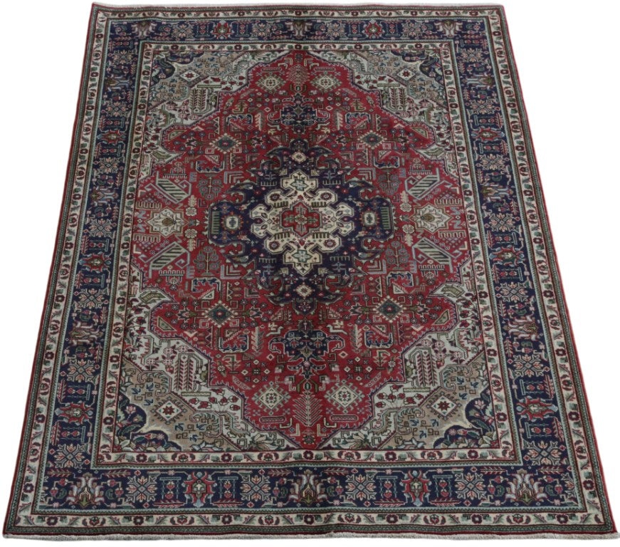 6.9 x 9.2 Persian Tabriz Wool Rug #B-81857