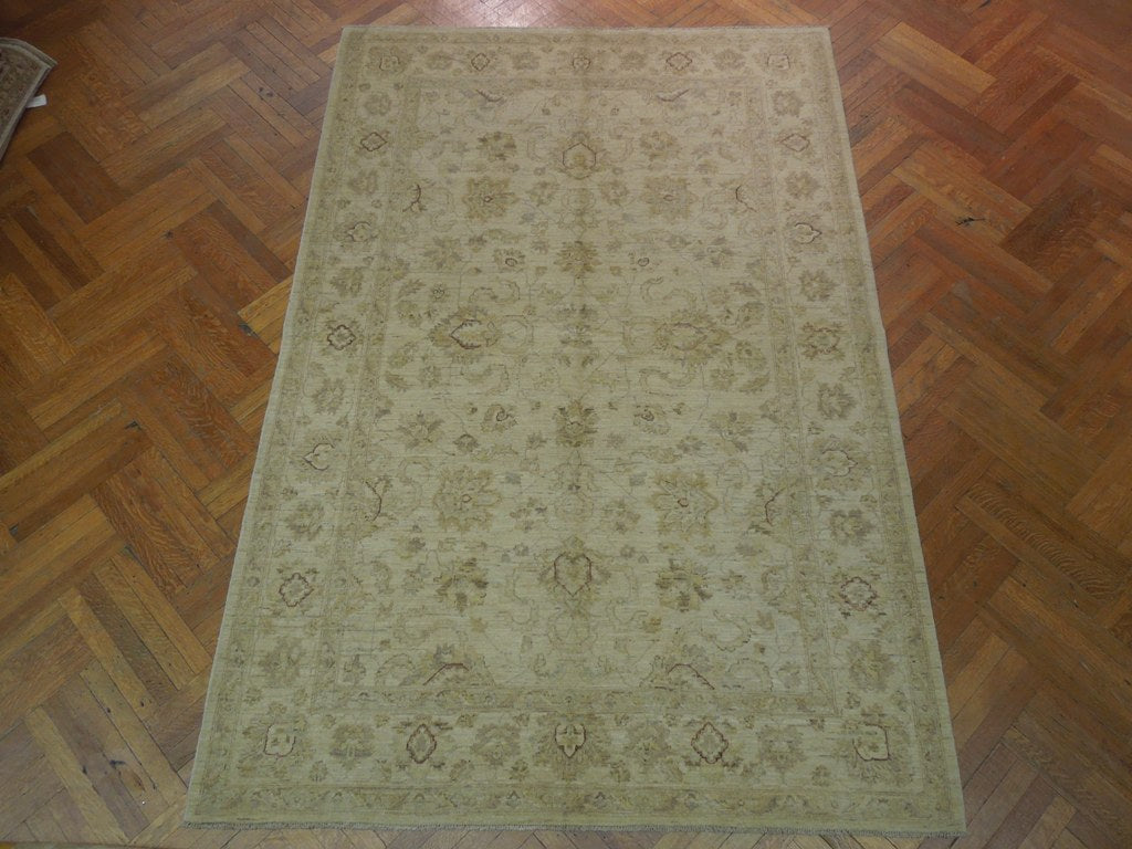 6.6 x 9.8 Chobi Peshawar Zigler Rug Natural Wool #PIX-20236
