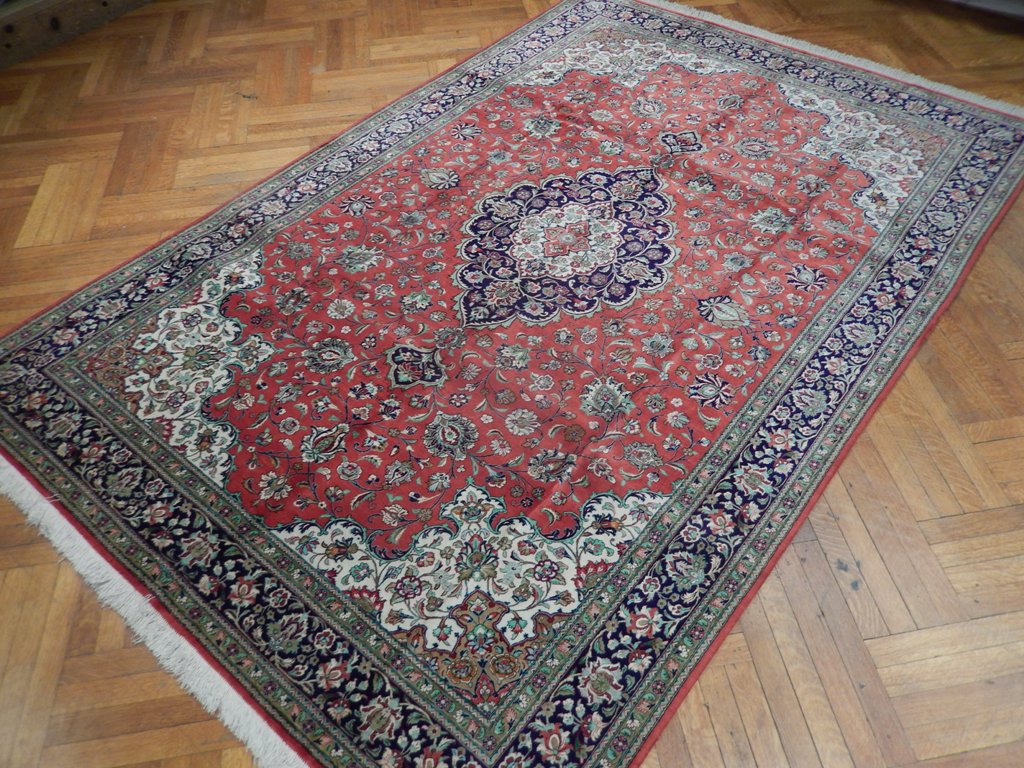 6.7 x 9.10 High Quality Authentic Persian Silk Qom Rug Handmade Iran 500 KPSI #PIX-21954