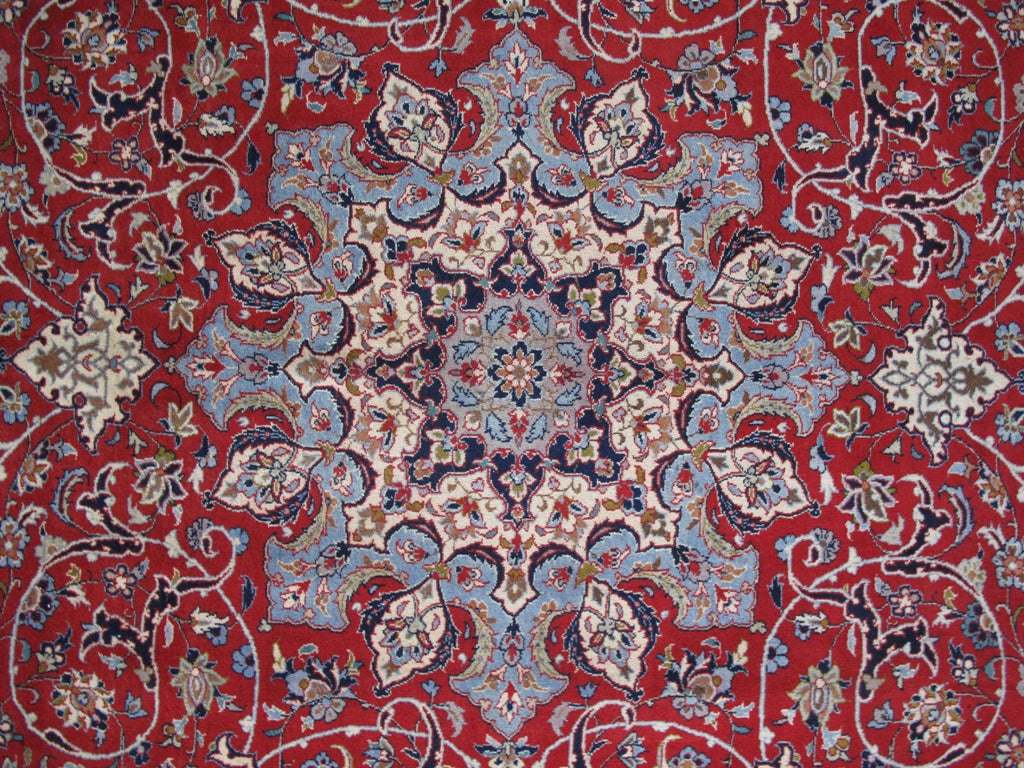 10.8 x 15.1 Authentic Persian Najafabad Esfahan Wool Rug Signed  #B-81110