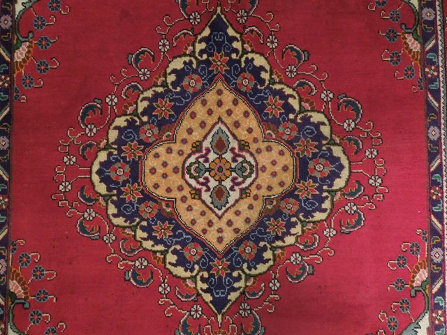 6.7 x 9.6 Persian Tabriz Rug Open Field #PIX-15490