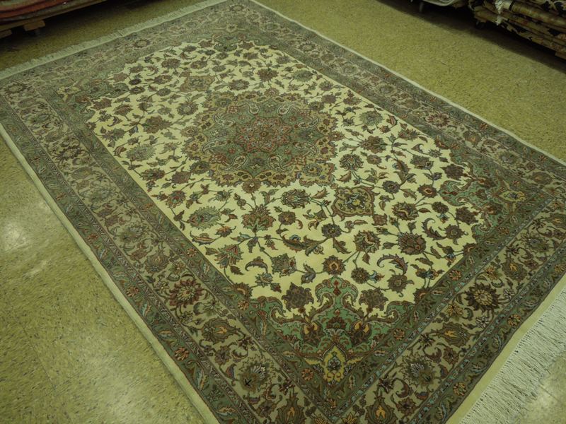 6.2 x 8.11 Authentic Persian Tabriz Carpet Handmade Iran 499 KPSI #PIX-18062