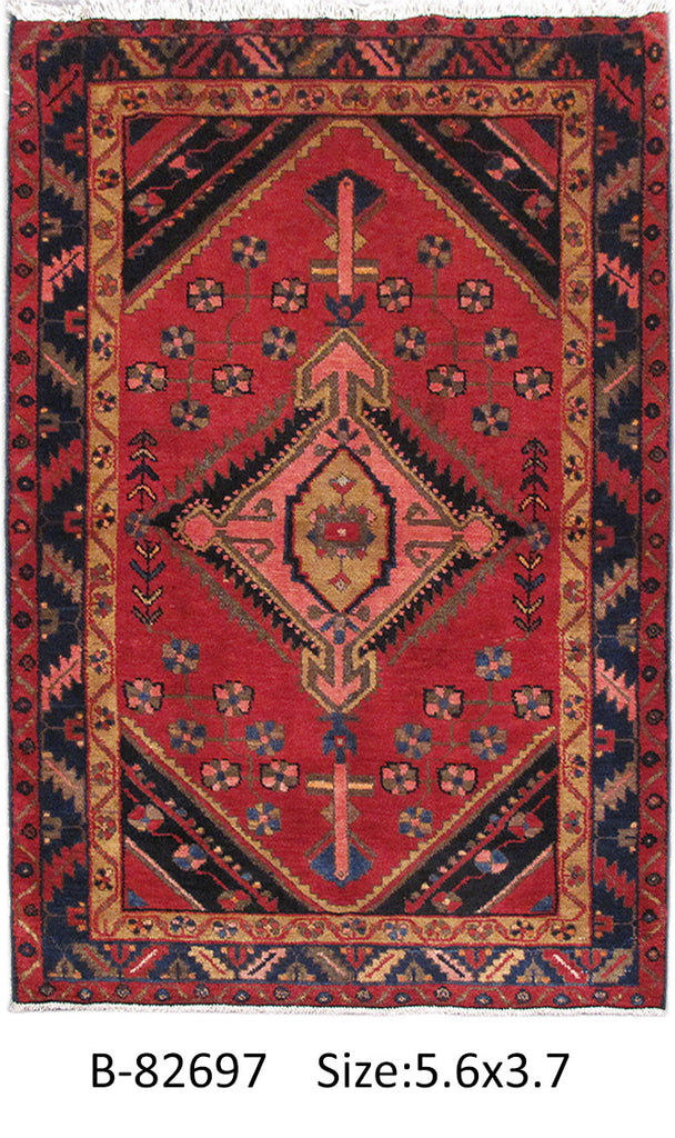 3.7 x 5.7 Persian Village Tribal Rug Dark Colors #PIX-82697