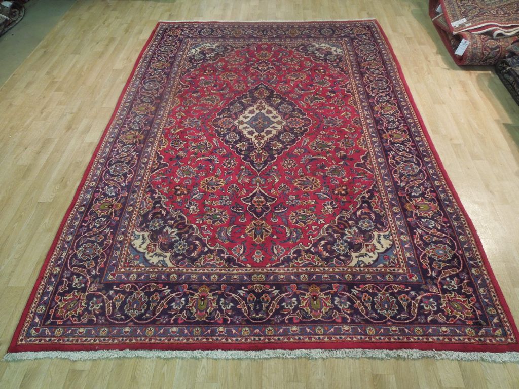 6.9 x 9.9 Semi Antique Traditional Persian handmade Classic Kashan Rug #B-72159