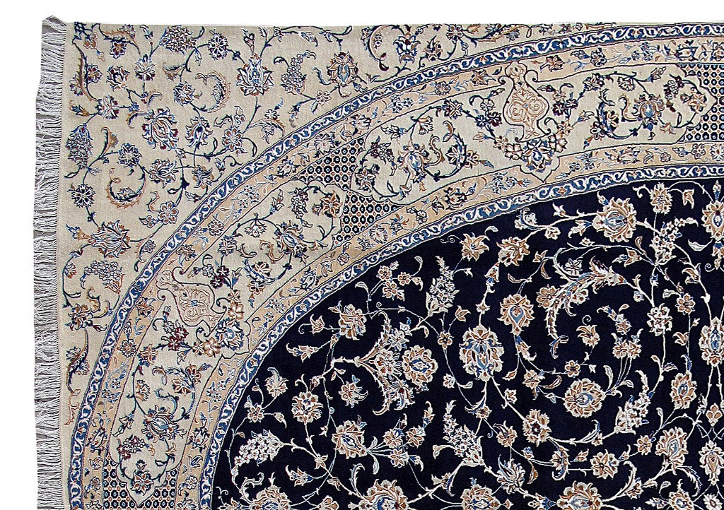 9.7 x 13.4 Fine Authentic Persian Nain Rug 6 LA 500 KPSI Wool and Silk Handmade Iran #B-80167