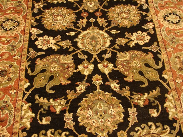 4.1 x 9.11 Wide Quality Handmade Jaipour Runner BALCK #PIX-12827
