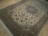 Load image into Gallery viewer, 6.7 x 9.8 Fine Authentic Persian Tabriz Rug Handmade Iran Wool and Silk 400 KPSI Ivory Green #PIX-18140