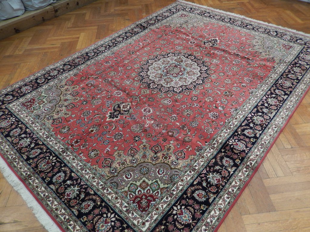 8 x 11.6 Authentic Handmade Iran Tabriz Rug Wool and Silk High Quality 400 KPSI #PIX-21880