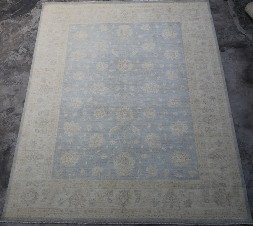 9.1 x 12  Light Blue Chobi Peshawar Rug #PIX-28475
