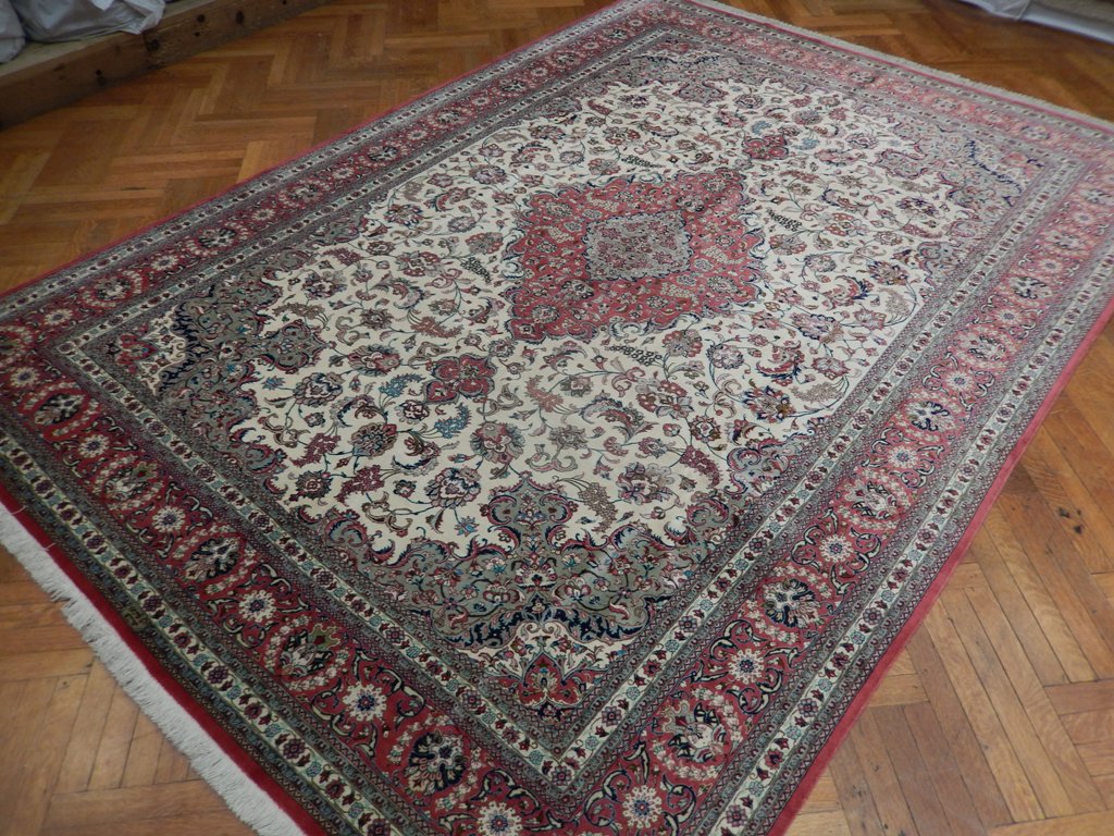 8.2 x 11.7 Silk Signed High Quality Authentic Persian Qom Rug Handmade Iran 500 KPSI #PIX-21947
