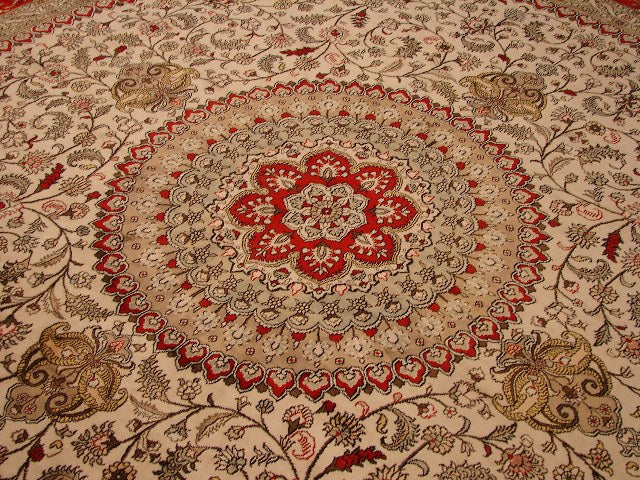 10 x 10 Feet Hand-knotted Round Silk Rug #PIX-13134