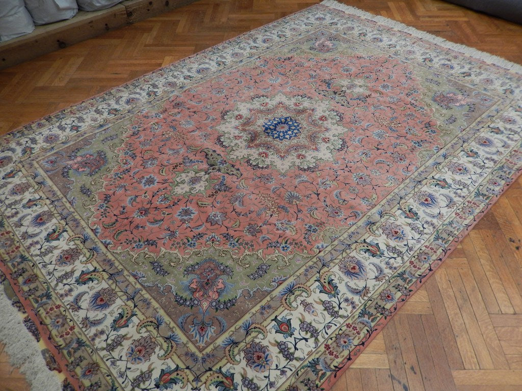 8.2 x 11.8 Super Fine 70 Raj 500 KPSI Authentic Persian Tabriz Rug SIGNED IRAN #PIX-21836