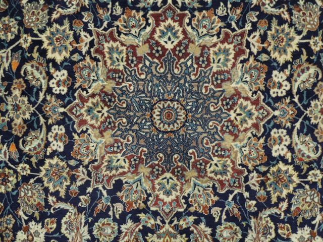 5.2 x 7.9 Authentic Persian Esfahan Rug Wool and Silk #PIX-16693