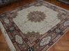 Load image into Gallery viewer, 9.7 x 10 Authentic Persian 70 Raj Tabriz Rug 600 Kpsi High Quality Wool and Silk on Silk Amazing Carpet Handmade Iran #PIX-21868