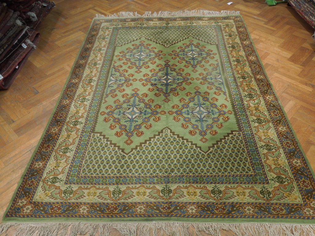 8.10 x 11 GREEN Turkish Oushak Rug #PIX-23684