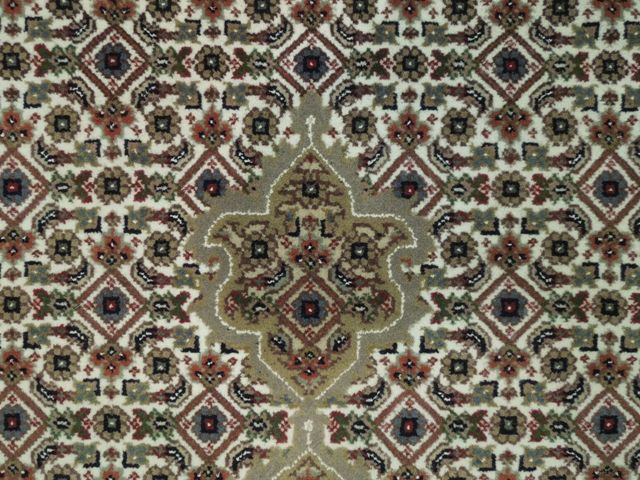 7 Feet ROUND Wool and Silk Tabriz Mahi Hand-knotted Rug 6.8 x 6.8 #PIX-15784