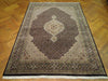 Load image into Gallery viewer, 5.9 x 8 Fine Wool and Silk Black Mahi Tabriz Handmade Rug #PIX-16793
