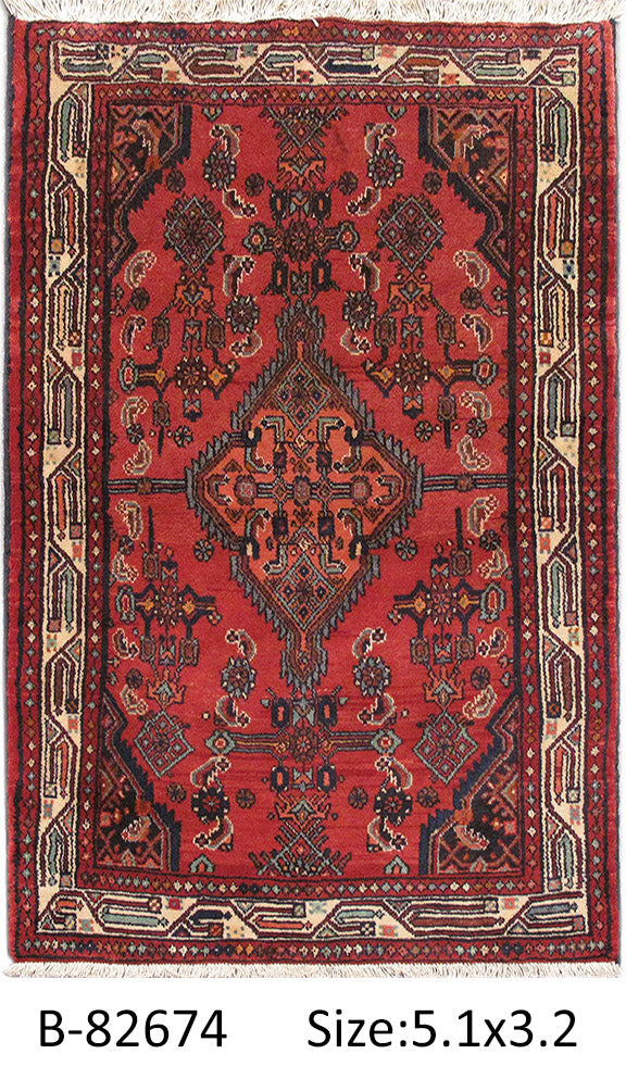 3.4 x 5 Persian Tribal Hamadan Rug #PIX-82674