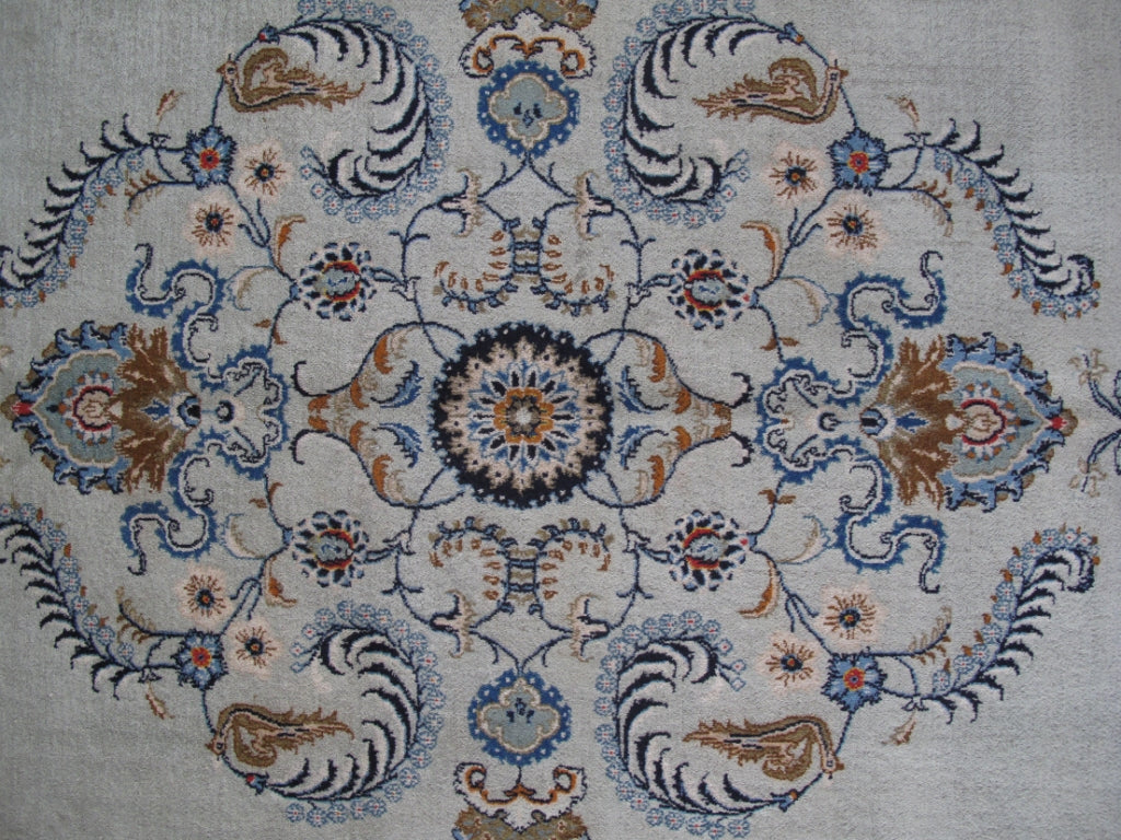 10.2 x 15.5 Signed Authentic Persian Kashan Rug 1970's #B-82339