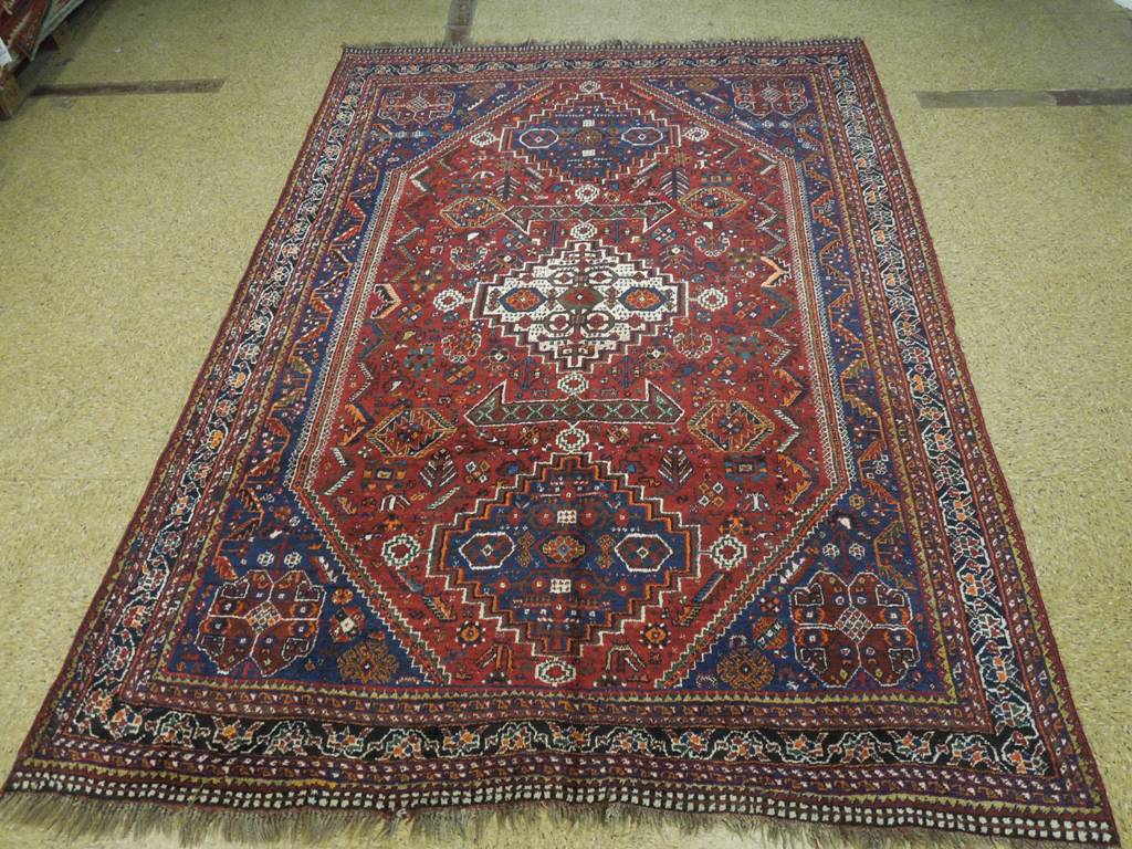 7.2 X 10.0 Ethnic Persian Tribal Shiraz Qashqai Rug Wool On Wool #PIX-23880