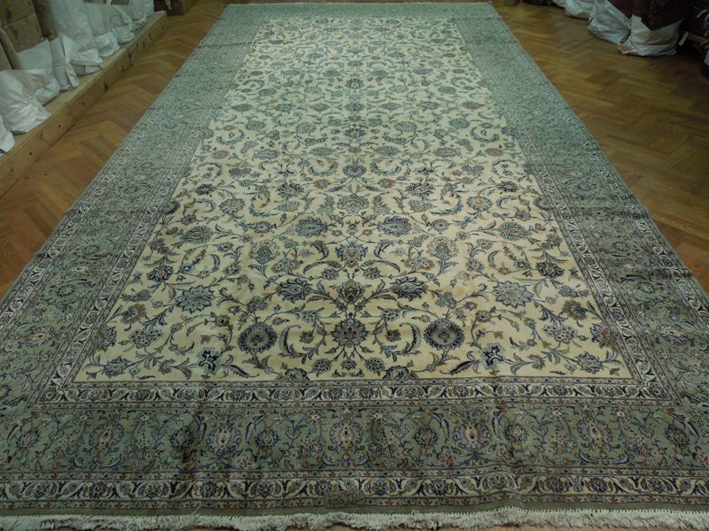 11.8 x 23.3 Signed Authentic Persian Kashan Rug Great Quality Handmade Iran #PIX-17115