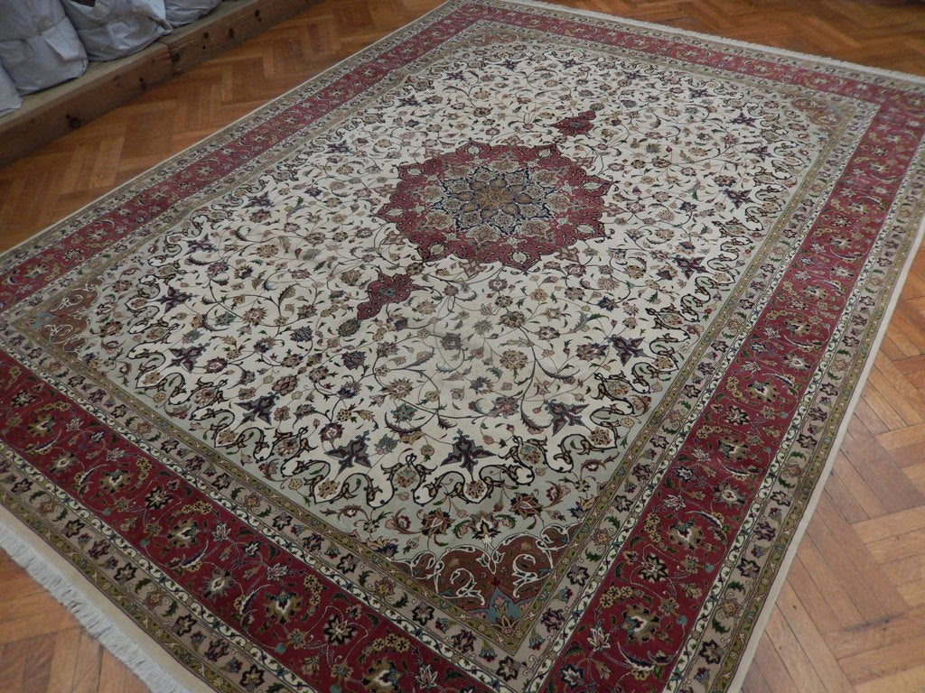 9.9 x 13 Authentic High Quality Persian Tabriz Rug Handmade Iran 400 KPSI Wool and Silk #PIX-21926