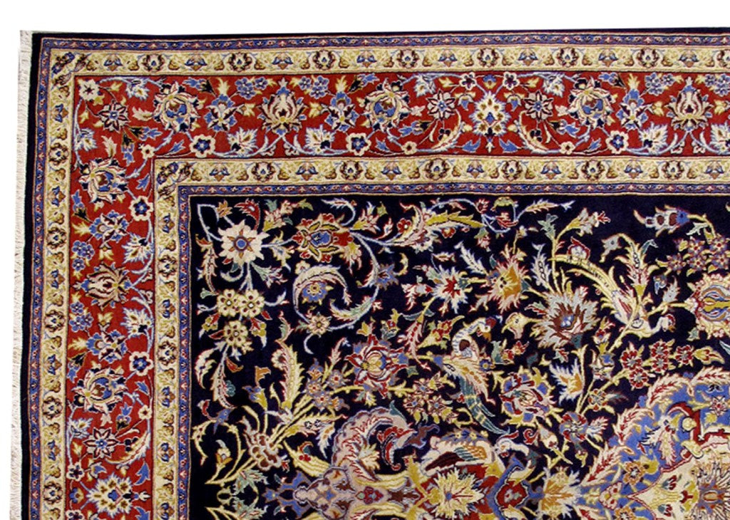 7.5 x 11 Super Fine Exotic Persian Isfahan Rug Wool and Silk 500 KPSI  #B-80737