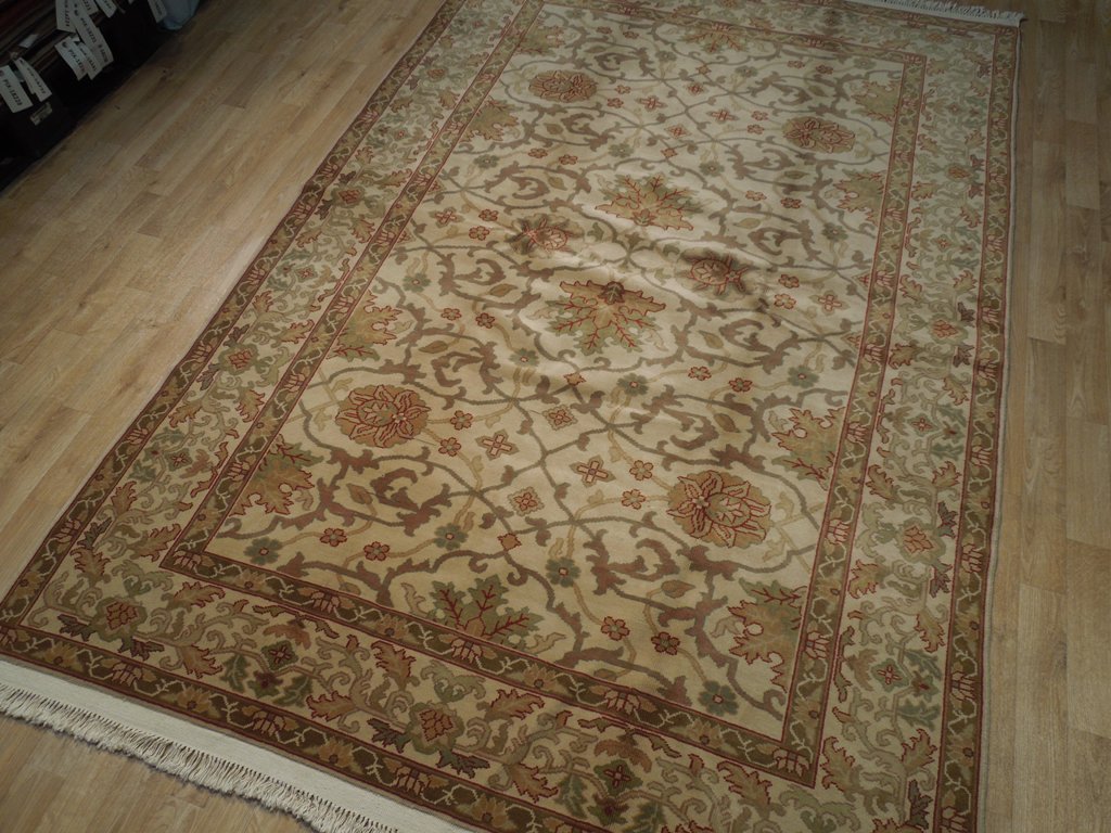 5.10 x 8.10 New Handmade Agra Rug Neutrals #PIX-18853
