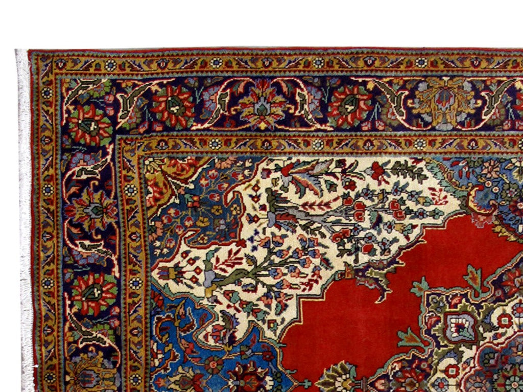6.9 x 10 Persian Tabriz Wool Rug #B-80751