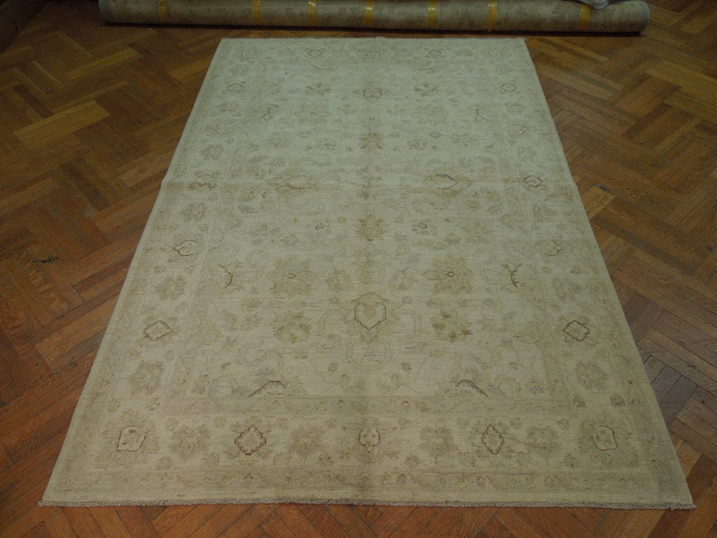 6.6 x 9.8 Chobi Peshawar Zigler Rug Natural Wool #PIX-20236