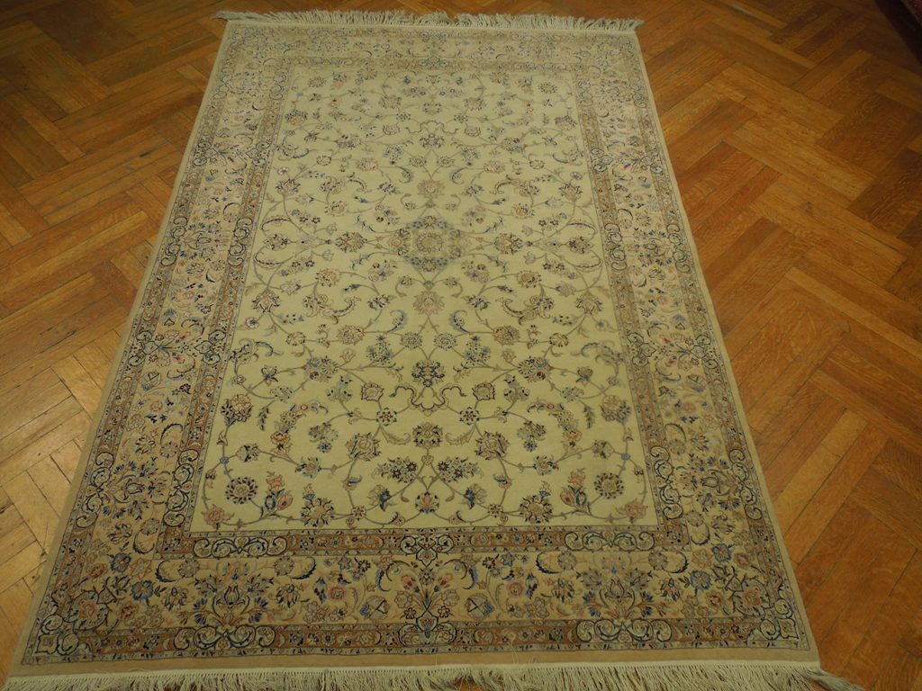 5 x 7.8 Quality Authentic Persian Esfahan Rug Handmade Iran Wool and Silk 400 Kpsi #PIX-23965