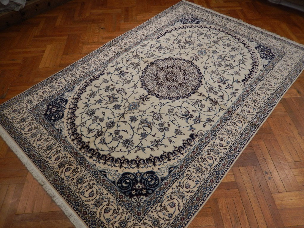 6.8 x 10.2 High Quality Authentic Persian Nain Rug 6 LA Handmade Iran Wool and Silk 500 KPSI Signed Habibian #PIX-22000