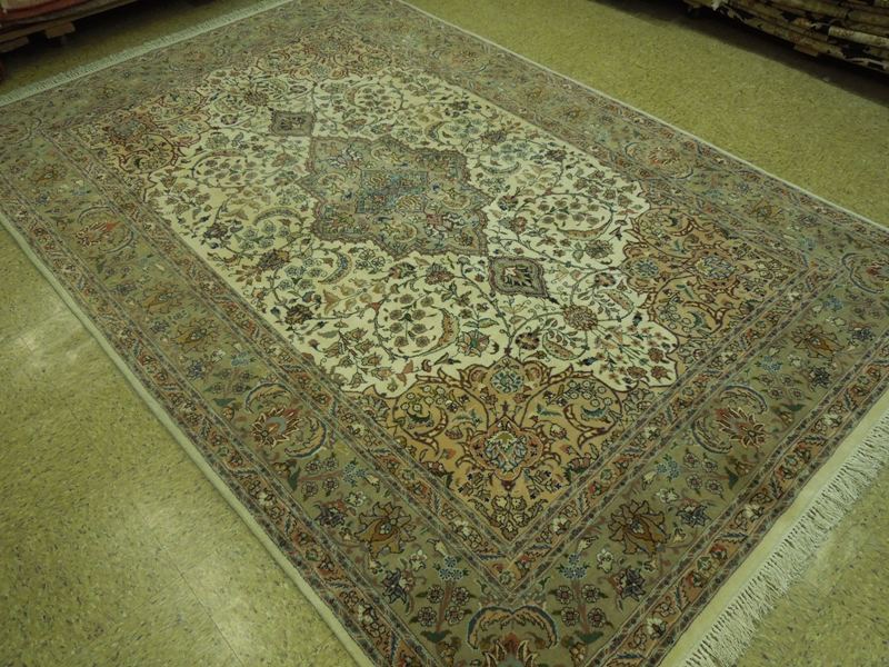 6.8 x 10 Authentic Persian Tabriz Rug High Quality 400 KPSI Wool And Silk #PIX-18064