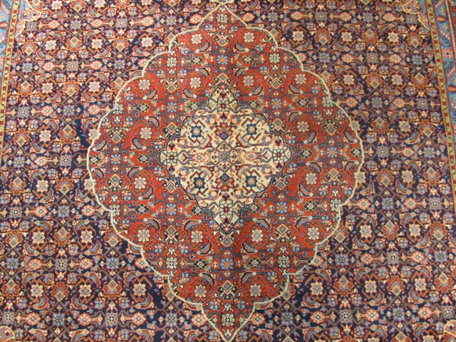 7.4 x 10.8 Blue Persian Tabriz Mahi Bijar Rug #PIX-15322