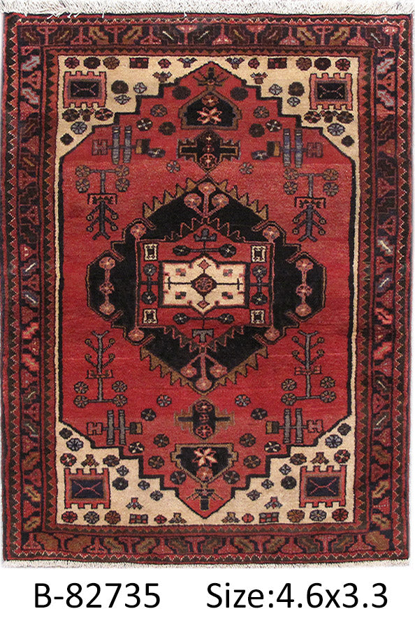 3.3 x 4.7 Persian Hamadan Rug Iran Tribal Carpet #PIX-82735