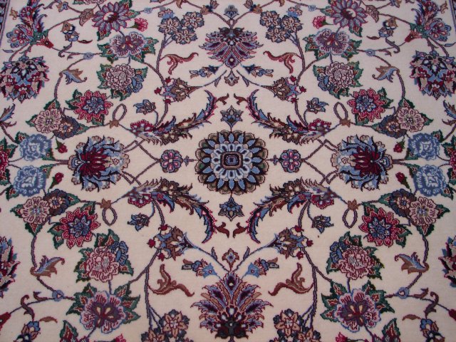 5 x 7.8 Super Fine Persian Isfahan Wool and Silk Rug 500 Kpsi Signed #PIX-9481