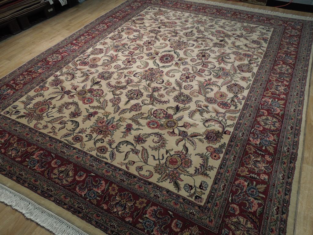 8.9 x 11.4 Semi-Antique Persian Heriz Rug All Over Ivory #PIX-18391