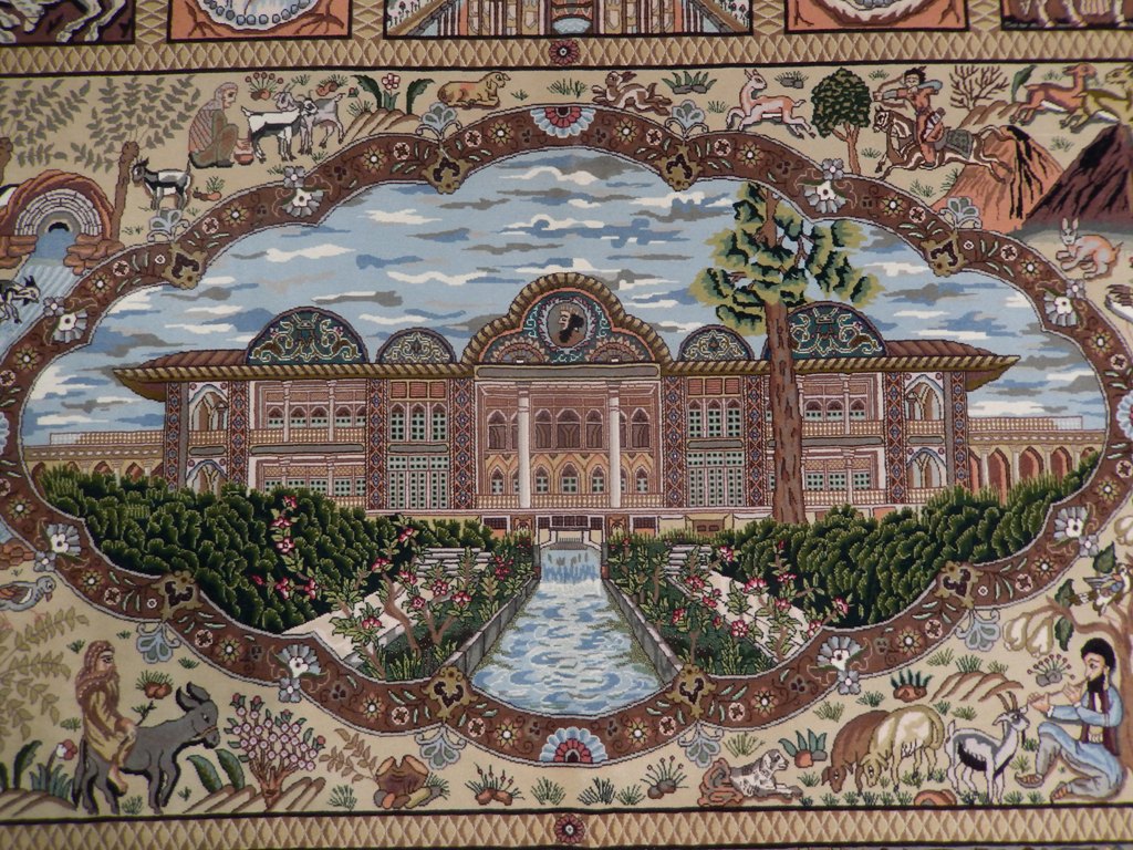 7 x 10.4 Authentic Persian Tabriz Rug Pictorial Iran Fine 400 Kpsi #PIX-21970