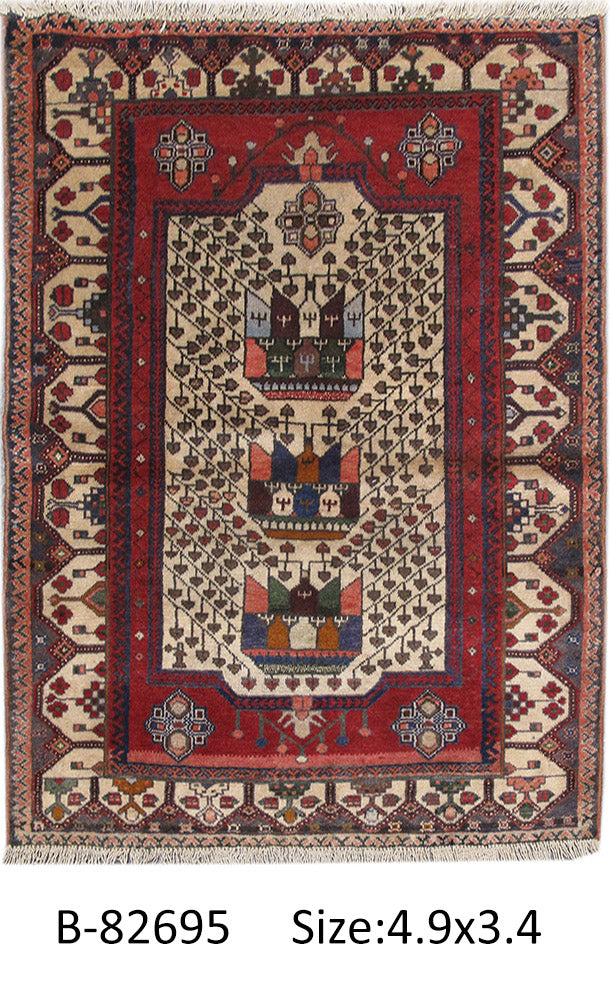 3.4 x 4.9 Persian Tribal Rug #PIX-82695