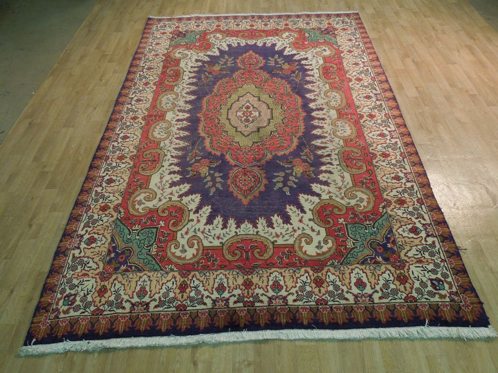 6.6 x 10 Persian Tabriz Wool Rug #B-72845
