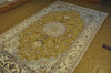 Load image into Gallery viewer, 5 x 8 Classic Hand-Knotted Golden Rug Raised Silk Pile #PIX-27420