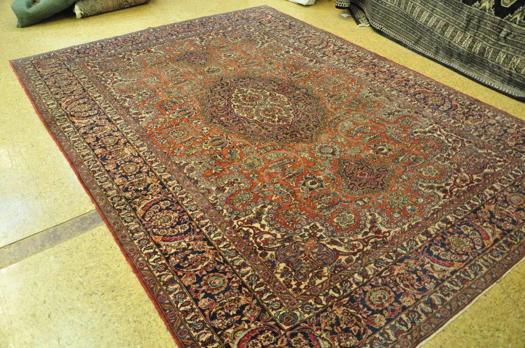 6.11 x 9.10 Genuine Antique Persian Kashan Rug 1940's #PIX-28765