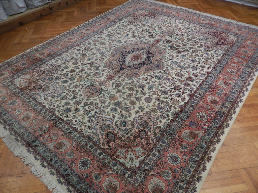 10 x 13 High Quality Authentic Persian Tabriz Rug Handmade Iran Wool and Silk 400 KPSI #PIX-21937